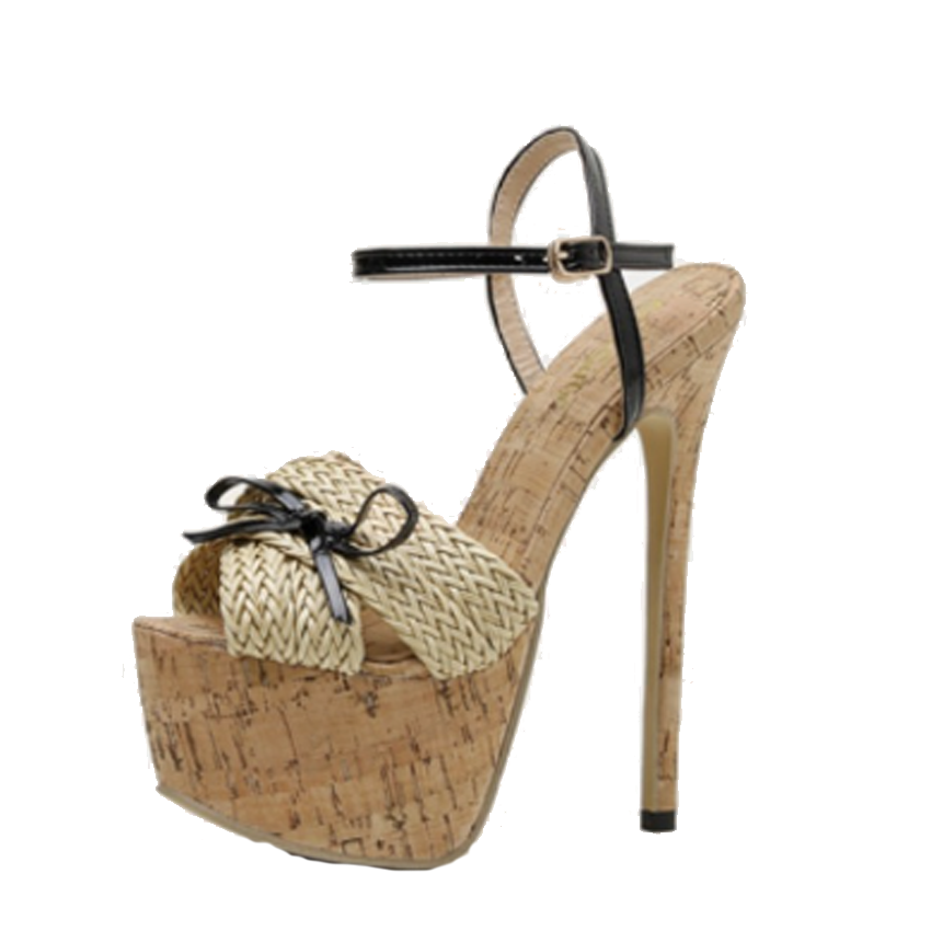STRAW PLATFORM SANDALS