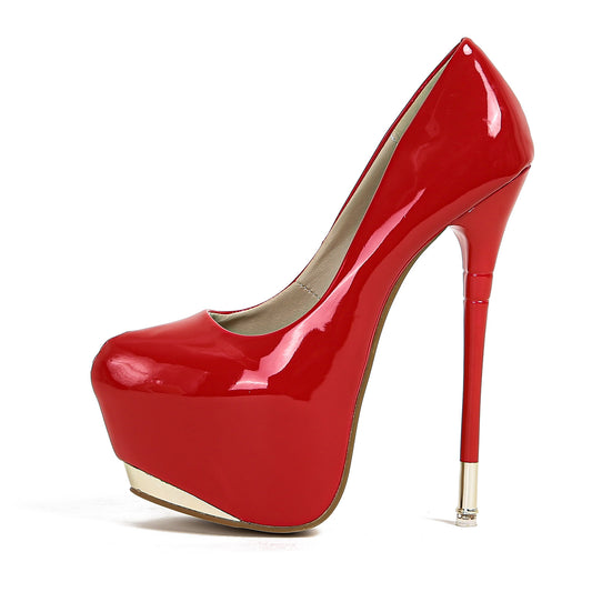 KATE PATENT PLATFORM PUMPS - RED