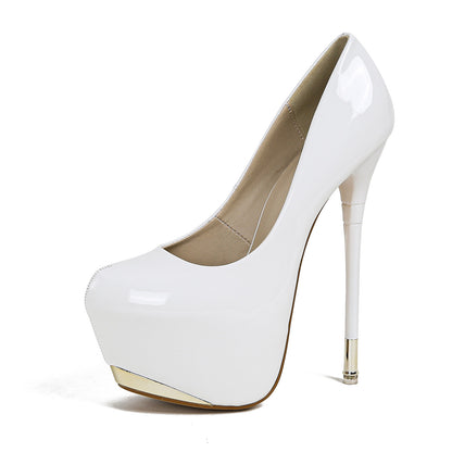 KATE PATENT PLATFORM PUMPS - WHITE