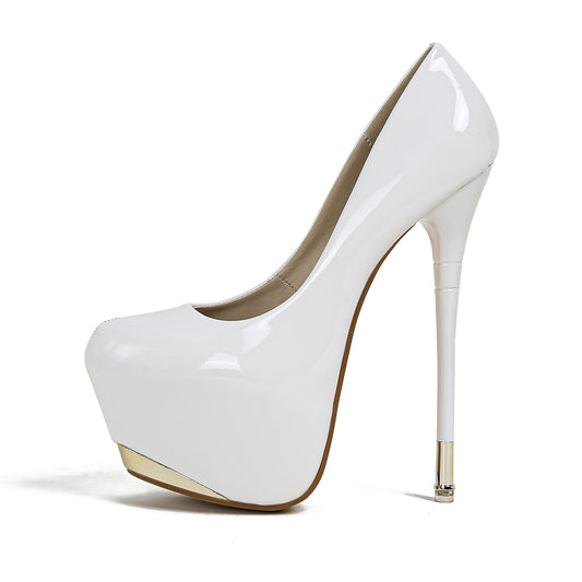 KATE PATENT PLATFORM PUMPS - WHITE