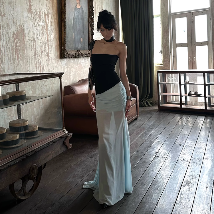 Black Off-Shoulder Bustier Top